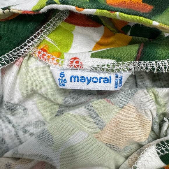 MAYORAL Jungle Tiger Forest Monstera Swing Tank Dress Size 6 116 Green Orange - Picture 3 of 4